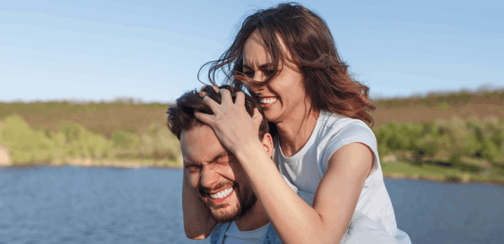 Couple laughing