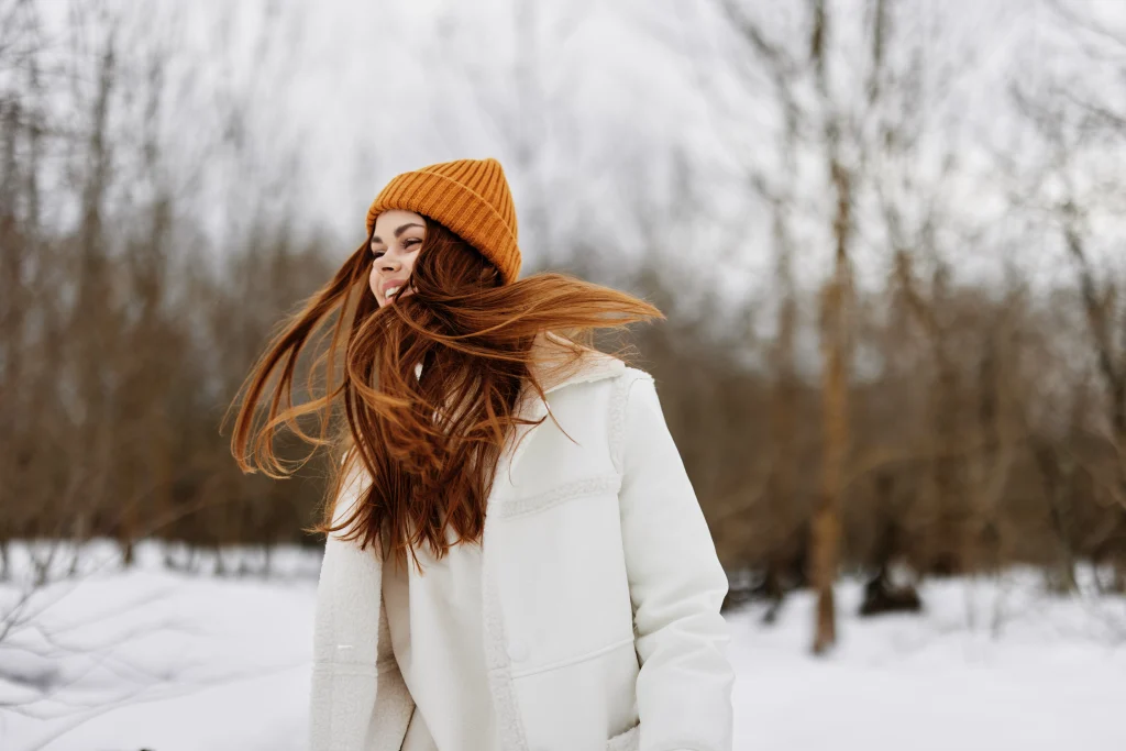cheerful-woman-walk-in-winter