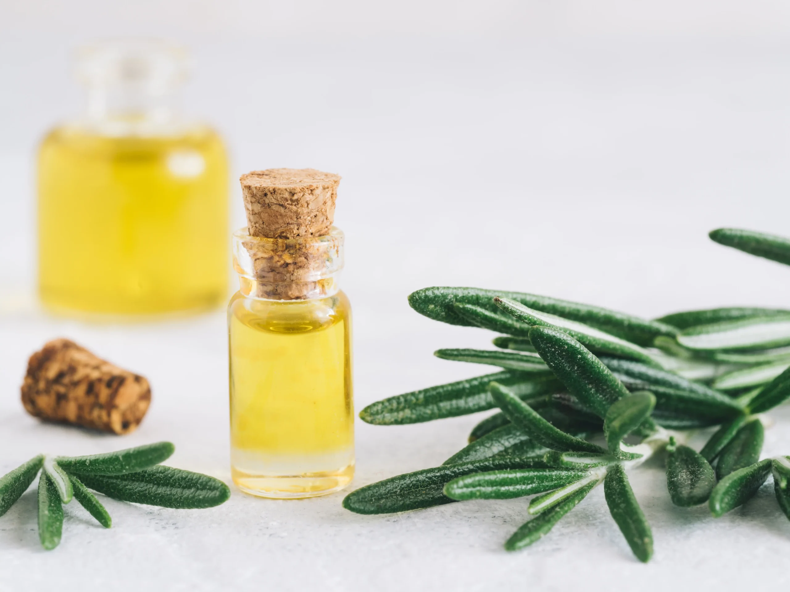 essential oil and rosemary