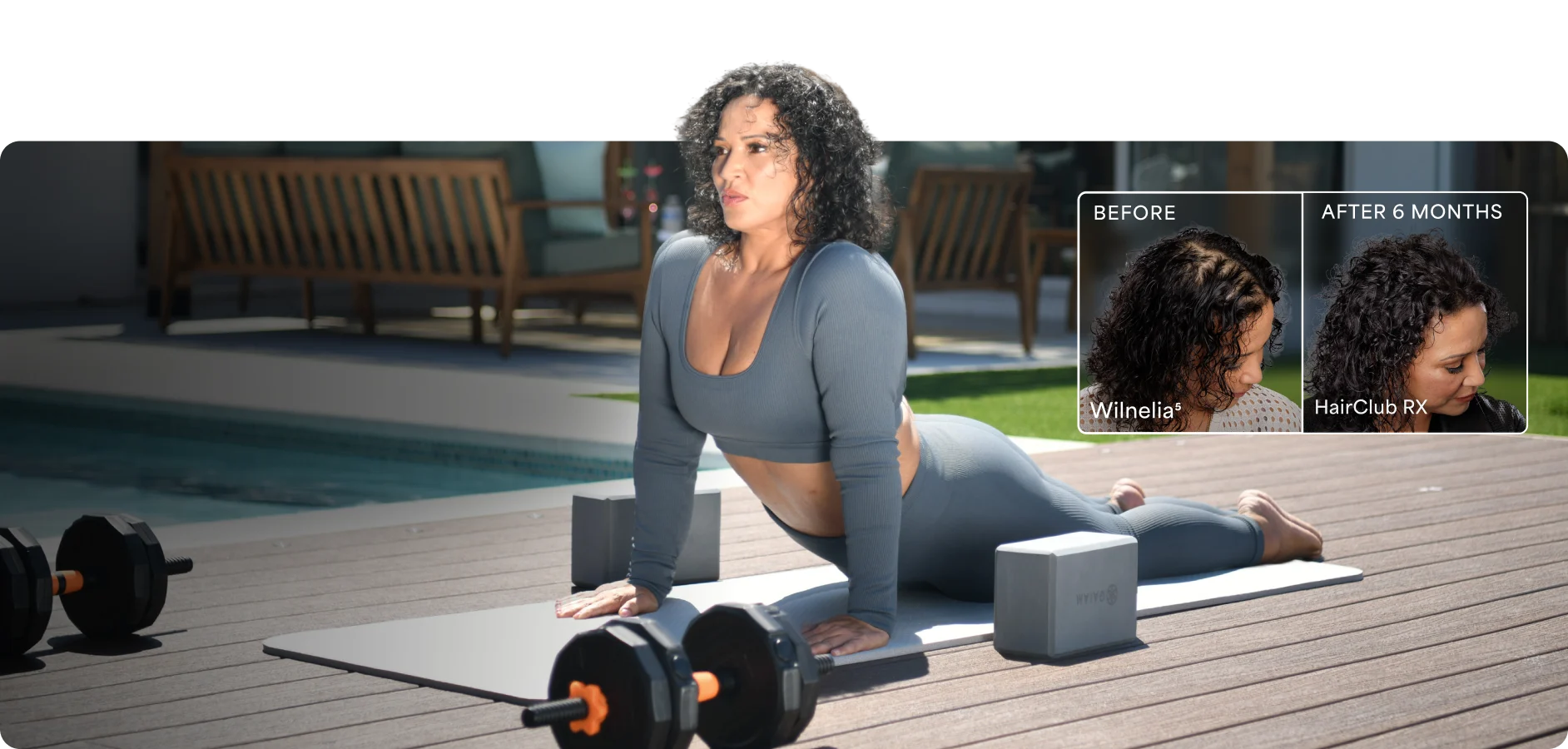 Model with banner